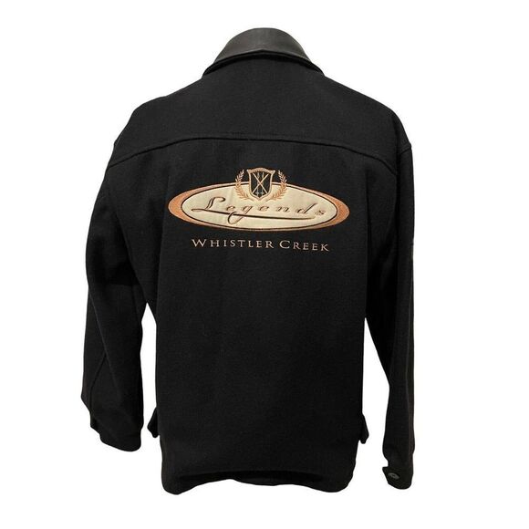 BISHOP Men's Bomber Jacket Canadian Wool Leather Trim Whistler Creek Size Medium - Picture 5 of 11